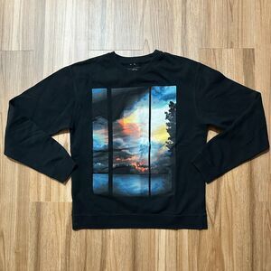 Empyre Surplus Co. ESC Black Colorful Universe Graphic Men's Medium Sweatshirt